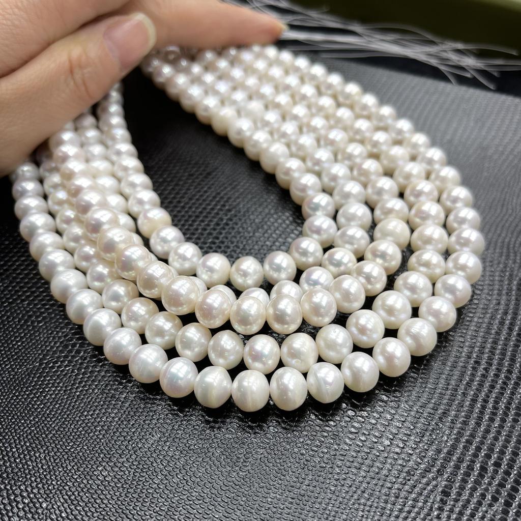 1String, White Natural Freshwater Pearls, Edison Pearls Beads, 9-11mm, for DIY Necklace Bracelet Accessories, Jewelry Making, Mother's Day Gifts, 36cm