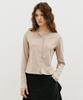 ARTID Boat Neck Open Button Long Sleeve T-Shirt_Beige