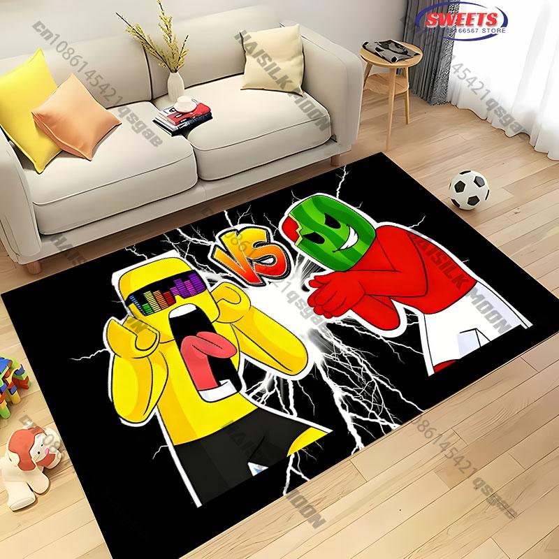 Funny S Sunny and Mel0n Pattern Carpet Rug for Living Room Bedroom,Office Areas,large Decora Mat, Durable Machine Washable Mat