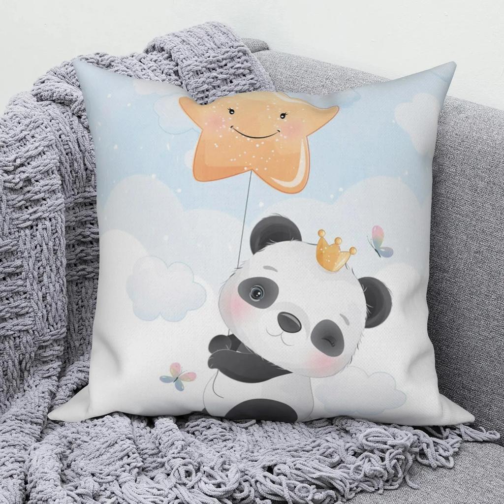 Square Pillow Cute Giant Panda Animal Pattern Cushion Cover Home Living Room Sofa Bedroom Decoration