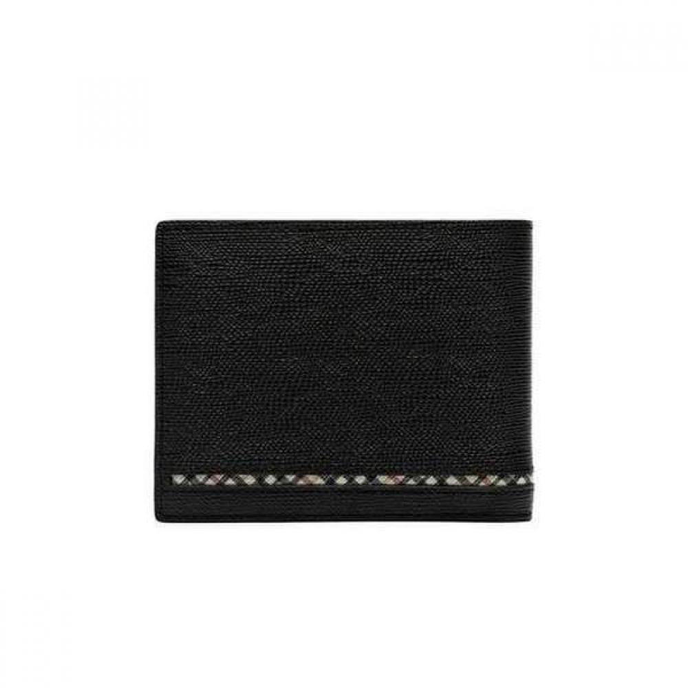 Daks Black Line Check Leather Wallet Dbwa0e623bk