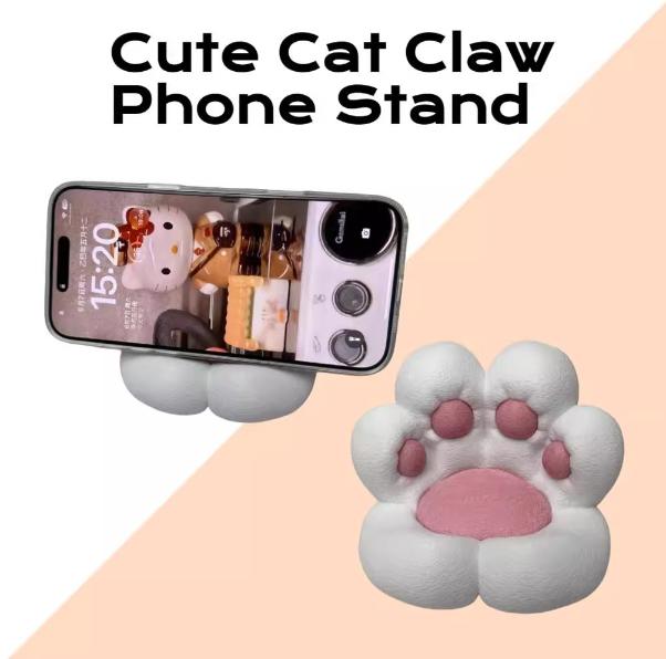 Base-Style Cat Claw Phone Holder Creative Desktop Stand Ornament High-Quality Design for Stress Relief (1 Piece)