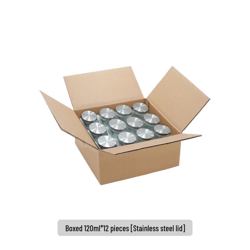 Square Glass Spice Jars with Solid Wood Lids - Kitchen Storage Set