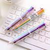 6-Farben Transparent Klick Mehrfarbiger Kugelschreiber Druckknopf Gel Tinte Schreibstift Schreibwaren Büro- & Schulbedarf