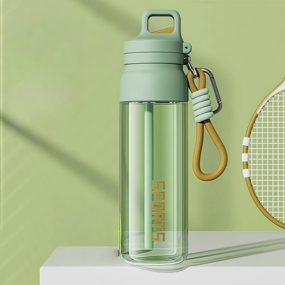 700ML Sports Straw Cup Heat-Resistant with Hanging Buckle Cycling Water Bottle Large Capacity Portable Student Water Cup
