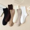 Women's Mid-Calf Cotton Striped Seamless Slouch Socks – Breathable, Casual, and Versatile for Autumn/Winter