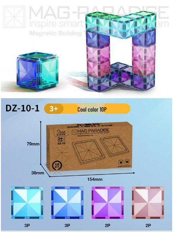 Stained Glass Magnetic Building Blocks Set - 100-Piece Educational Toy for Kids