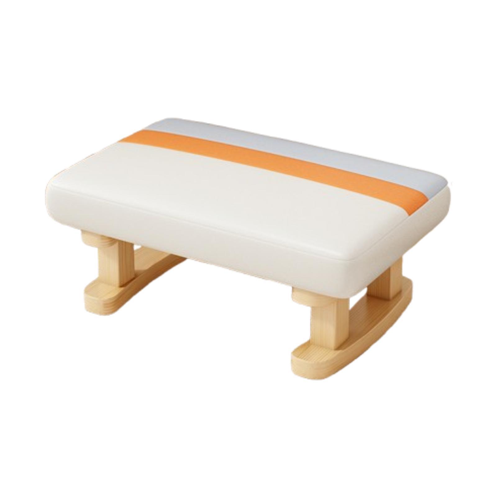 

Padded Footstool, Footrest with Wooden Legs, Small Ottoman, Rectangle Step Stool for Couch бежевый