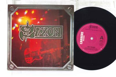 7 inch Plaat SAXON  Big Teaser  Rainbow Thema  Frozen HM5 CARRERE 1980 VK Metal Gebruikt