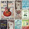 Vintage Metal Tin Signs  Music Keeps My Heart Beating  Retro Art Posters for Home Club Cafe Bar Pub Decor  Inspirational Wall