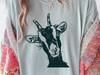Funny Goat Linocut Shirt, Comfort Colors Farm Animal Tee, Vintage Woodcut Goat Lover Gift