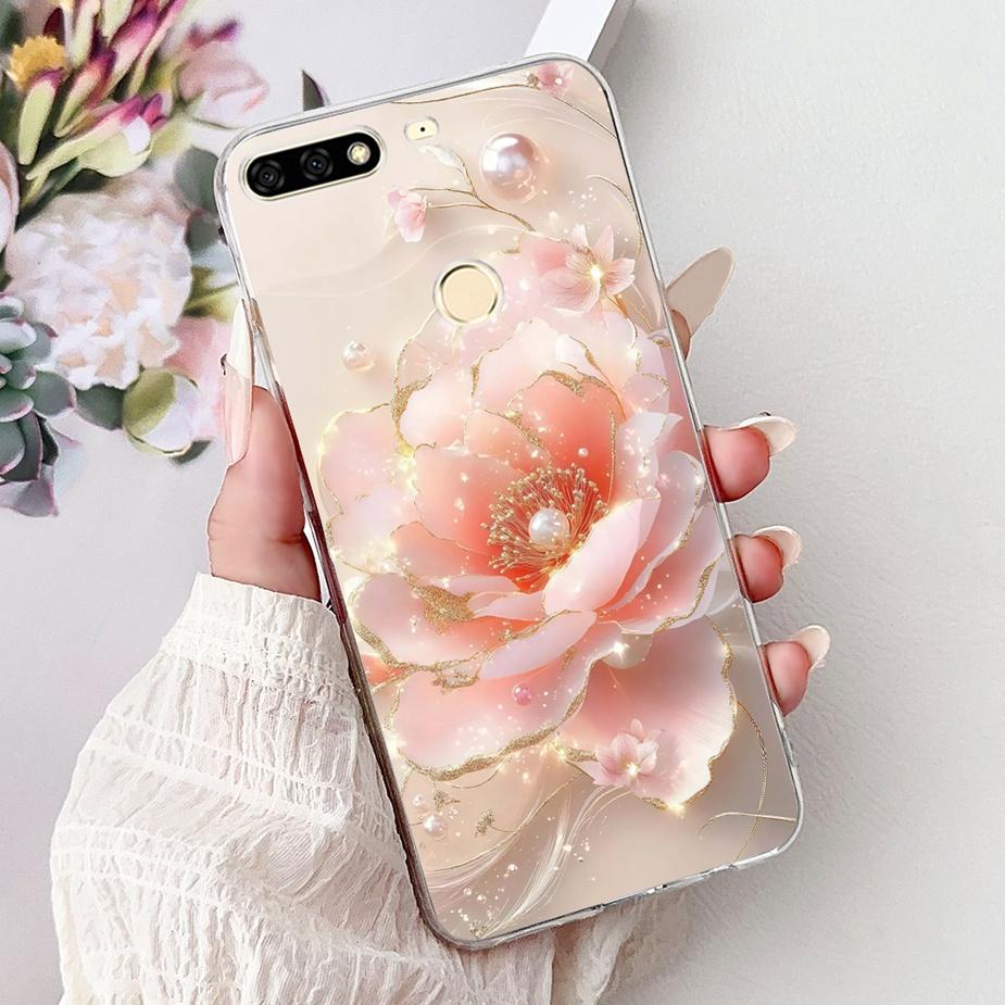 For Huawei Y7 Prime 2018 Case Nova2 Lite Luxury Painted Cover Soft Slim Phone Case For Huawei Y7 Pro 2018 Y72018 Back Cover Bags