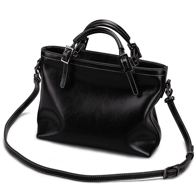 Women's Bag Genuine Leather Spring/Summer Handbag Simple Commuter Bag One Shoulder Straddle Bag