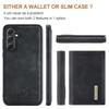 DG.MING M1 Series for Samsung Galaxy S24 FE Case Kickstand PU Phone Cover with Detachable Wallet
