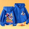Anime Sonics Kids Thin Hooded Jacket Zipper Sweatshirts Outwear Fashion Spring Fall Hoodies Sportwear Children Clothes Boys Gift
