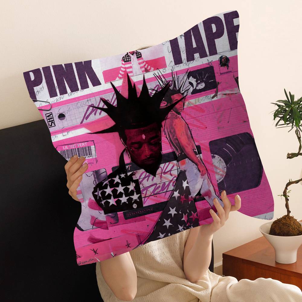 Rapper Lil Uzi Vert Pink Pillow Cushion Cover Pillowcase Living Room Sofa Home Decor Customized