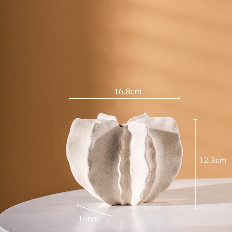 

Керамическая ваза с неровными узорами из морщин Аксессуары для гидропоники Лепестки ваза для цветов Аксессуары для украшения дома