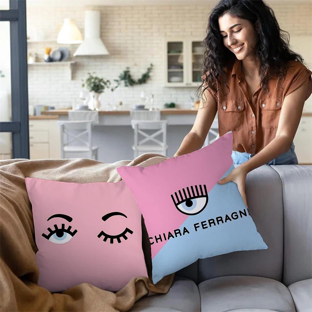 Hot Eyes Pillow Covers Cartoon Sofa Decorative Home C-Chiara Double-sided Printing Short Plush Cute Cushion F-Ferragnies Cover
