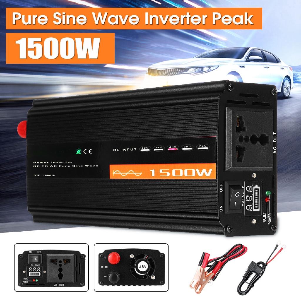 

Инвертор чистой синусоиды 1500 Вт 50 Гц DC12V/24V/48V в AC220V Преобразователь мощности Бустер для автомобильного инвертора 24V