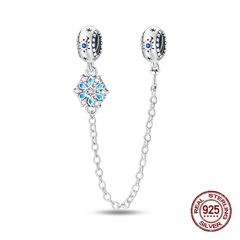 Original 925 Silver Charms Beads Winter Snowflake Snowman Igloo Penguin Pendants Fit Bracelet Charms Women Jewelry Gift