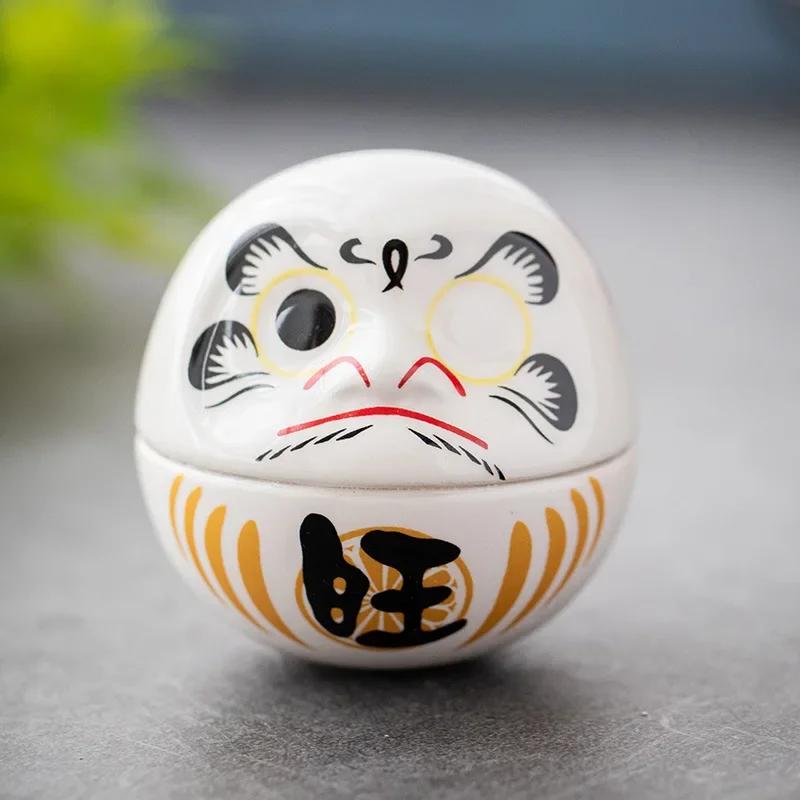Japanese Ceramic Daruma Cartoon Lucky Cat Fortune Ornament - Home Decor Living Room Landscape Accessories Gifts
