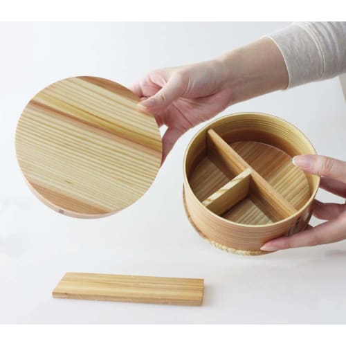 Fujishiro Kogei Magewappa Lunch Box, Finished In Japan (Natural, 600ml (Round))
