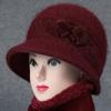 Winter hat female rabbit wool knitted thermal basin hat velvet wife cotton hat