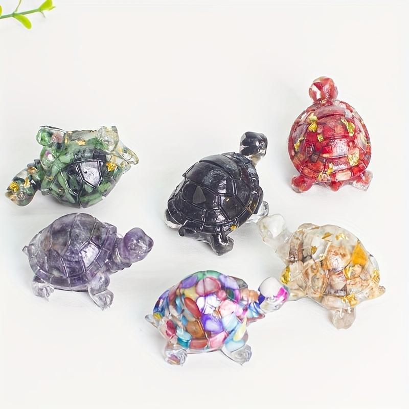Naturkristall Bruchstein Epoxid Schildkröten Ornamente bringen Glück Chakra Ausgleich stärken Meditation Aquarium Dekoration