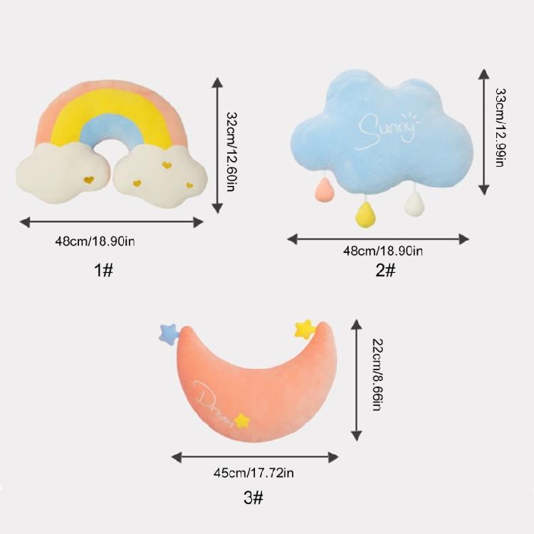 Soft Rainbow Cloud Moon Pillow Delicate Cushions Longlasting Comfortable