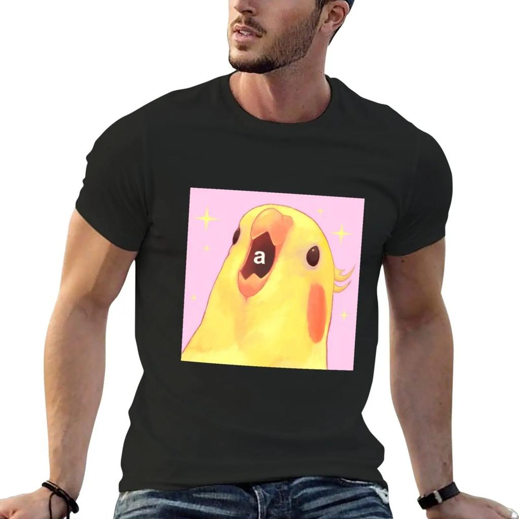 Oversized graphicswearcockatiel screaming T-Shirt aesthetic clothes T-shirt short anime designer t shirt