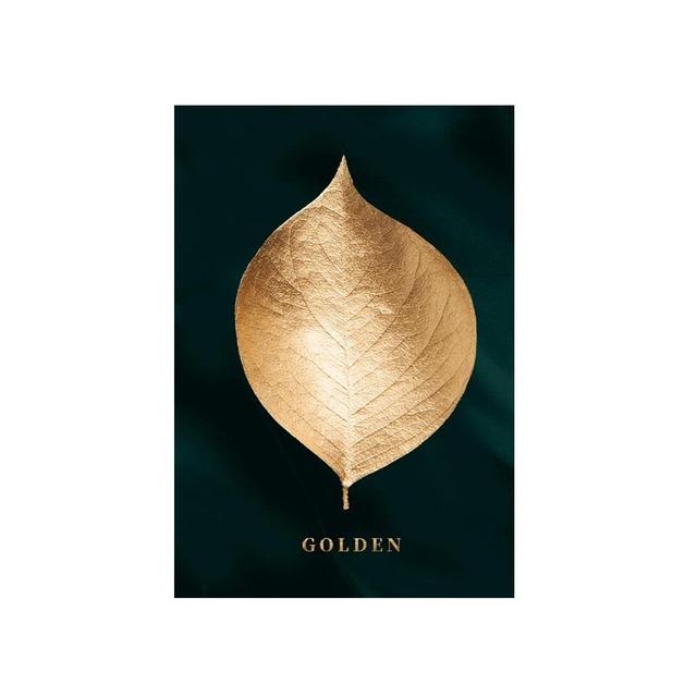 Abstraktní Golden Plant Leaves Styl Malba na plátně Krajina List Plakáty a obrazy Nástěnné umění Obraz do obývacího pokoje Bez rámu
