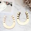 12Pcs Wood Chip Shape Wood Creative DIY Wood Horseshoe Slices School Handmaking