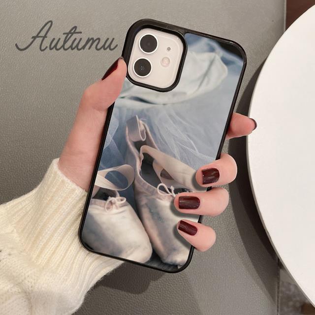 Taneční boty Ballet Ballerina Pouzdro na telefon pro iPhone 11 12 13 14 Pro Max mini X XR XS SE 2020 6S 7 8 Plus Galaxy S21 S22 shell