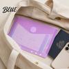 Transparent File Pouch And Loop Folder Label with Set Plastic Pocket Hook Closure Clear Long-term Document Storage Bag Poly