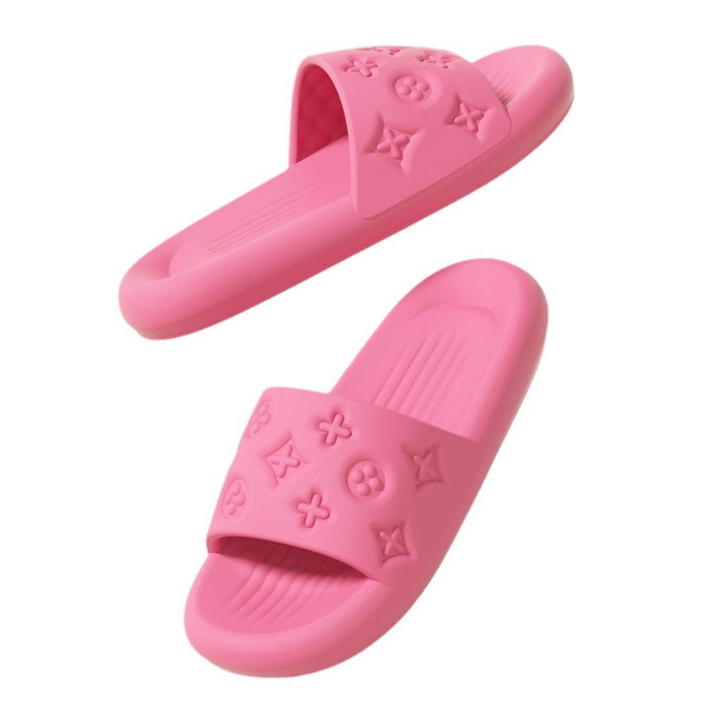 High sense fashion cool slippers women's summer slippers step on shit feeling thick bottom bathroom non-slip deodorant small flower eva slippers