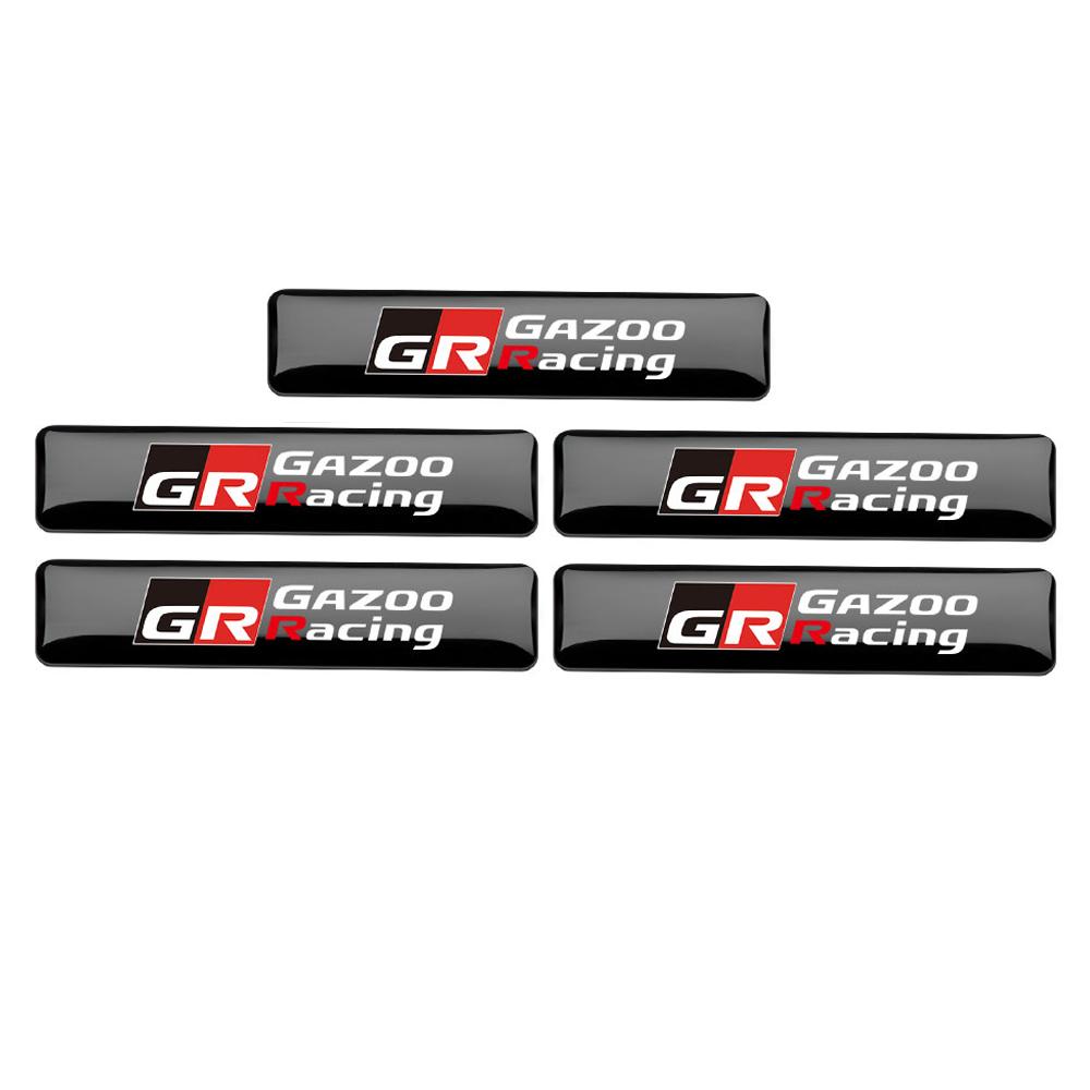 2/5/10PCS Car Interior Exterior Decoration Epoxy Sticker for Toyota GR GRZOO RACING Highlan Camry Yaris Rav4 Prado C-HR Avensis