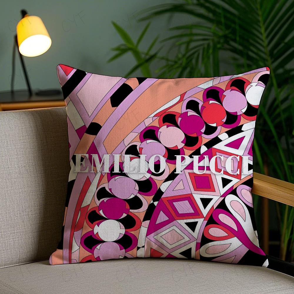 Mode Emilio Pucci Kissenbezug Milbenabweisender Kissenbezug Unsichtbarer Reißverschluss Seidig kurzer Plüsch Sofakissenbezug