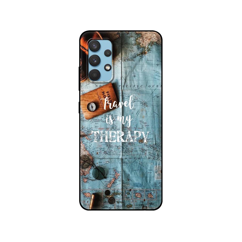 Czarny pokrowiec tpu do Samsunga Galaxy A12 A22 A32 A42 A52 A72 4g 5g S21 PLUS ultra tylna obudowa podróż góra morze plaża cytaty