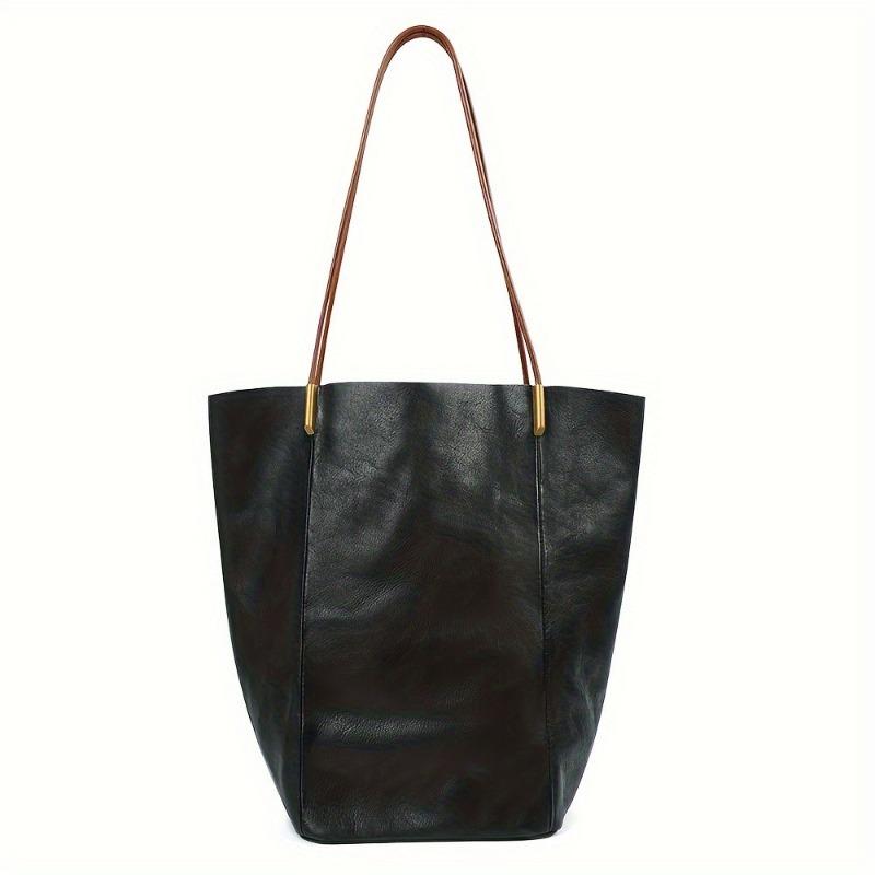 

Large-capacity Casual Genuine Leather Women s Handbag High-quality Ladies Tote Bag чорний
