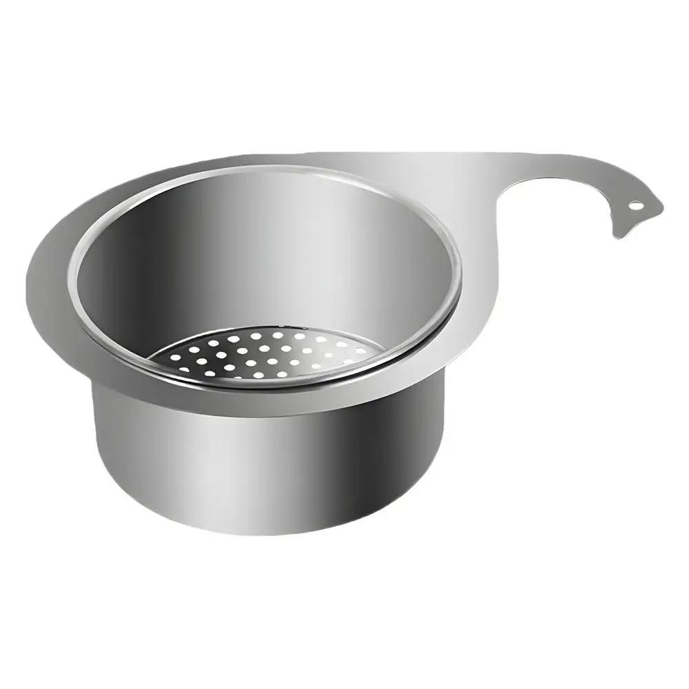 

Stainless Steel Swan Sink Strainer Basket Kitchen Sink Garbage Filter Swan Dry And Wet Separation Hook Drain Rack серебряный