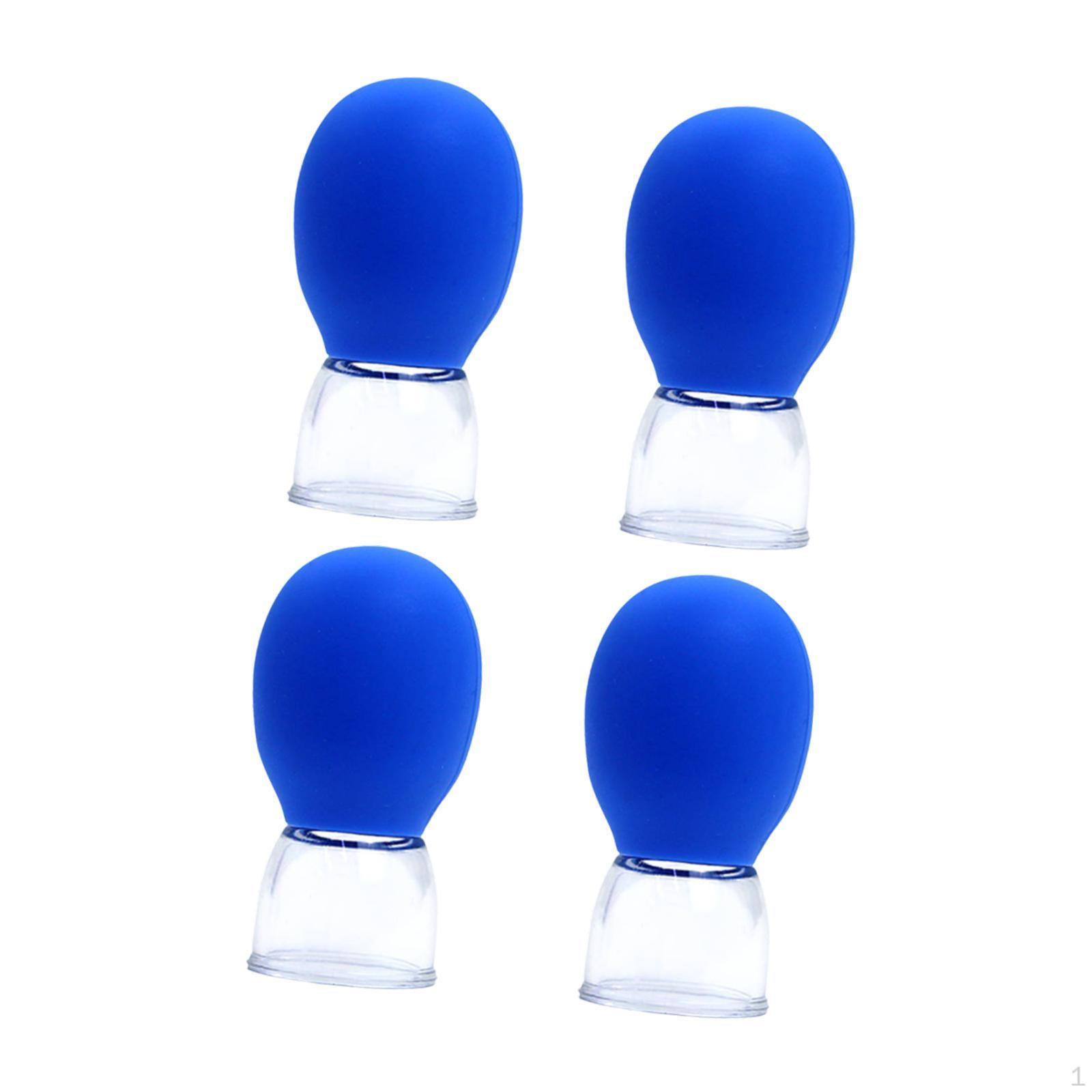 

Набор из 4 портативных банок для вакуумного массажа лица и тела синий