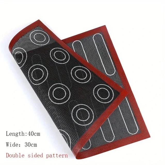

Reusable Perforated Silicone Baking Mat 2 Sides with Puff & Round Patterns Non-stick Oven Liner for Cookies Macaron Bread 1Pc