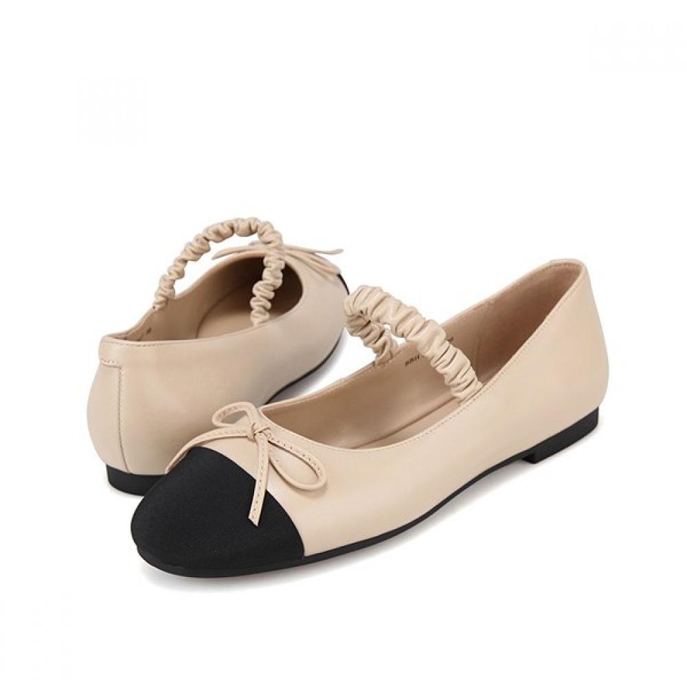 Barbara Leather Dorsal Pleat 1cm Mary Jane Flat Bbh537be