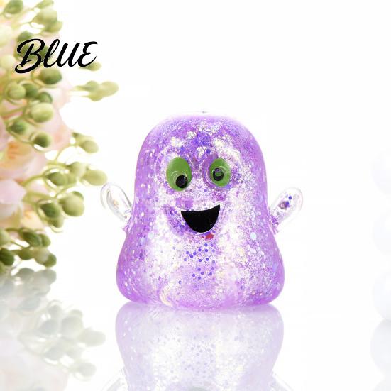 Kids Adults Sensory Toys 1/5Pcs Mini Halloween Ghost Squeeze Toy Glitter Stress Relief Fidget Ball Party Favors for Desk Relievers
