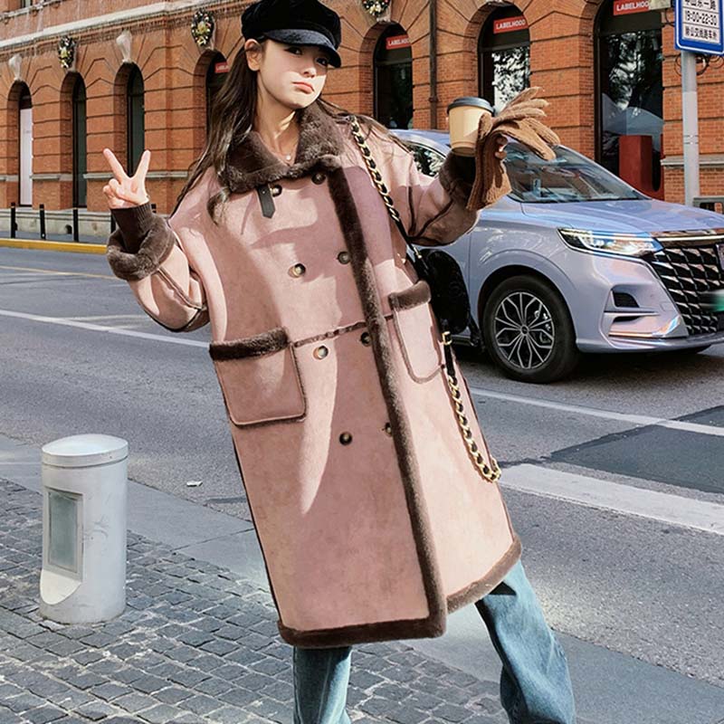 

Пальто для жінок Потовщене Осінньо-зимове Вітрівка Оверсайз Водонепроникна Повсякденна Куртка L рожевий