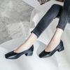 Měkká kůže Jednoduché boty Dámské Silné podpatky Jaro a Podzim Čtvercová špička Nízké podpatky Jednobarevné Měkké podrážky Nazouvací Vysoké podpatky Neunavují nohy