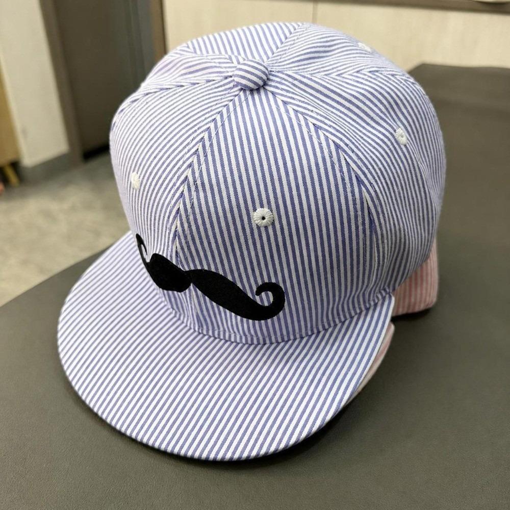 Striped Mustache Snapback Cap Flat Brim Trucker Hat Fashion Baseball Hat  Unisex