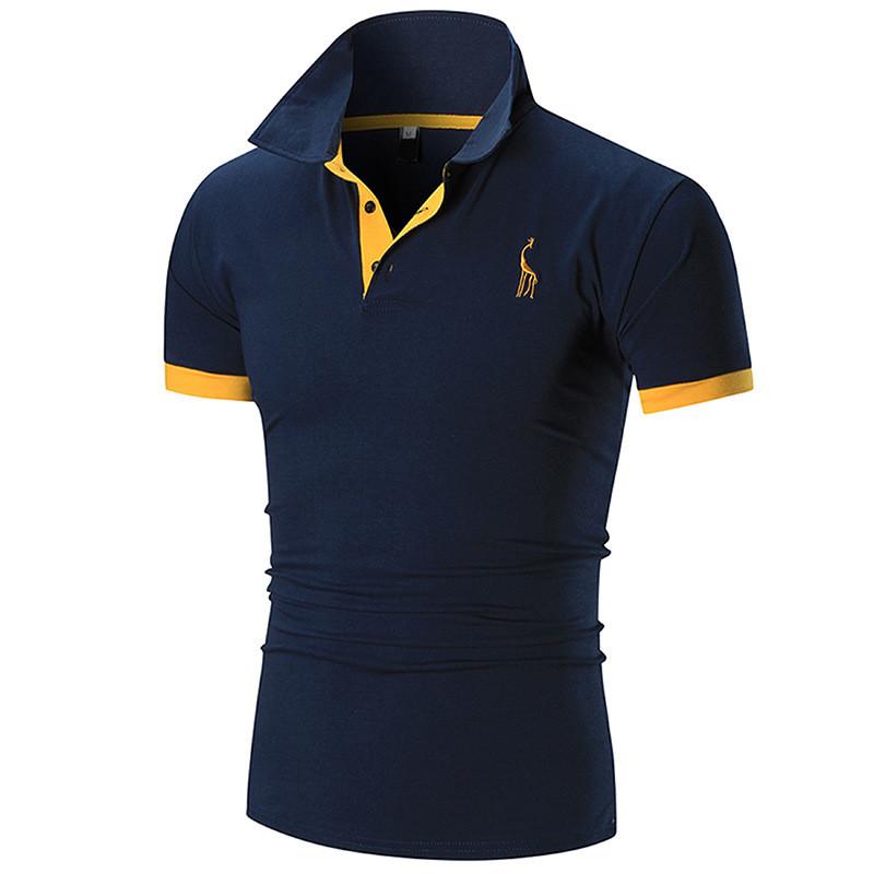 New Polo Mens Shirt Slim Fit Short Sleeve Basic Shirts Muscle Tee Tops Tshirt