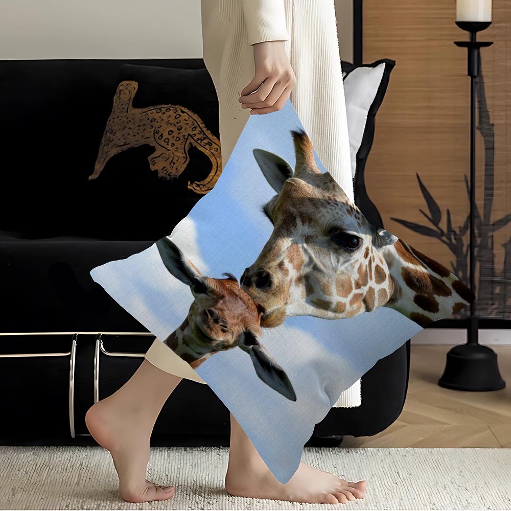 Giraffe Personalized Picture Text Home Decorative Pillows Household Gifts 45x45cm