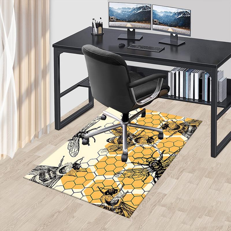 

1pc Honeycomb Bee Office Chair Mat - Non-Slip Carpet for Desk, Festive Gift Idea, Seasonal Decor, Suitable for Home and Office Use.P065 60cm by 90cm